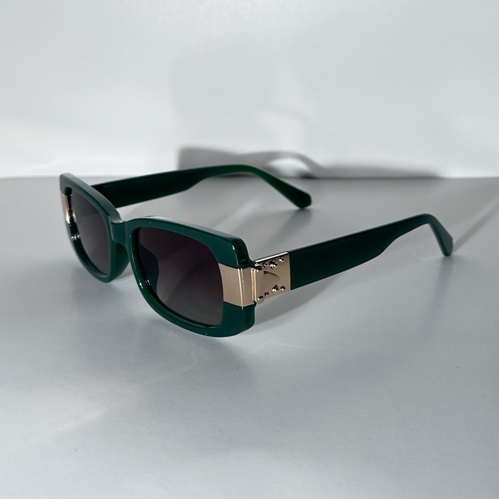 Green -Gold Square Sunglasses